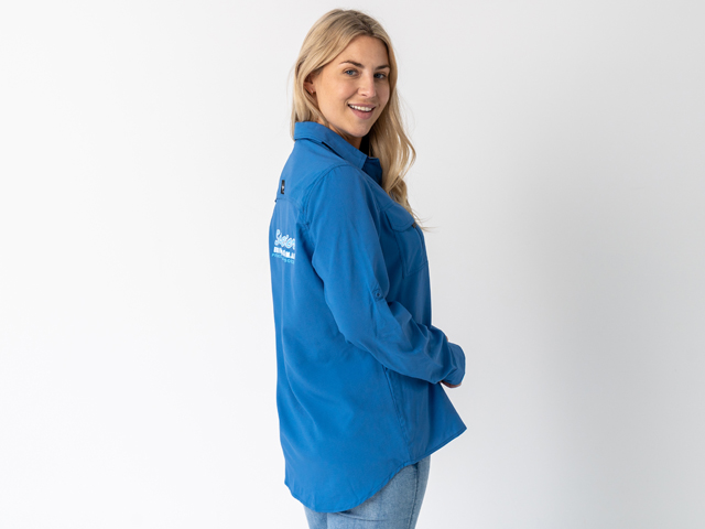 Superior Ladies Syzmik Fishing Shirt Blue (Each) - SUP-FISH-L-BLUE-XXX
